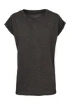 Ladies` Spray Dye Extended Shoulder Tee Darkgrey (Spray Dye)