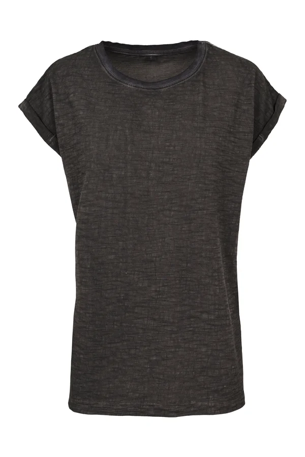 Ladies` Spray Dye Extended Shoulder Tee Darkgrey (Spray Dye)