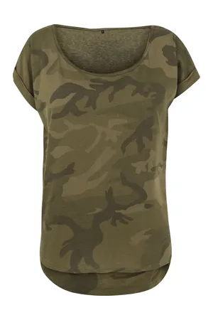 Ladies Camo Tee Olive Camo