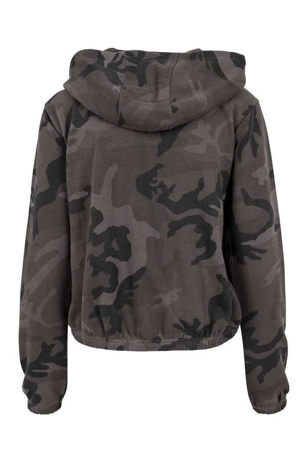 Ladies Camo Cropped Hoody Dark Camo