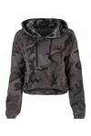 Ladies Camo Cropped Hoody Dark Camo