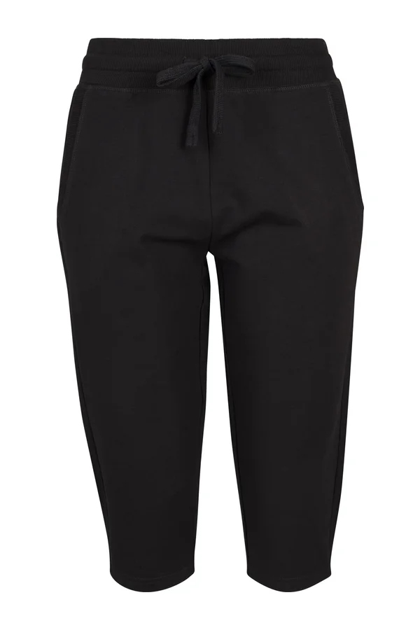 Ladies` Terry 3/4 Jogging Pants Black