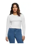 Ladies Short Longsleeve Tee White