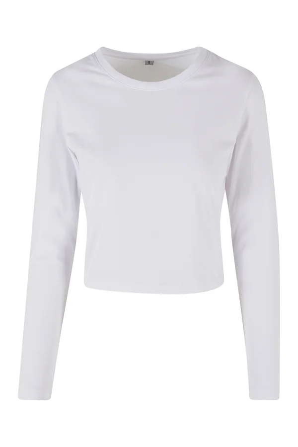 Ladies Short Longsleeve Tee White