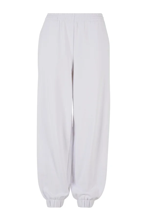 Ladies High Waist Ballon Sweat Pants White