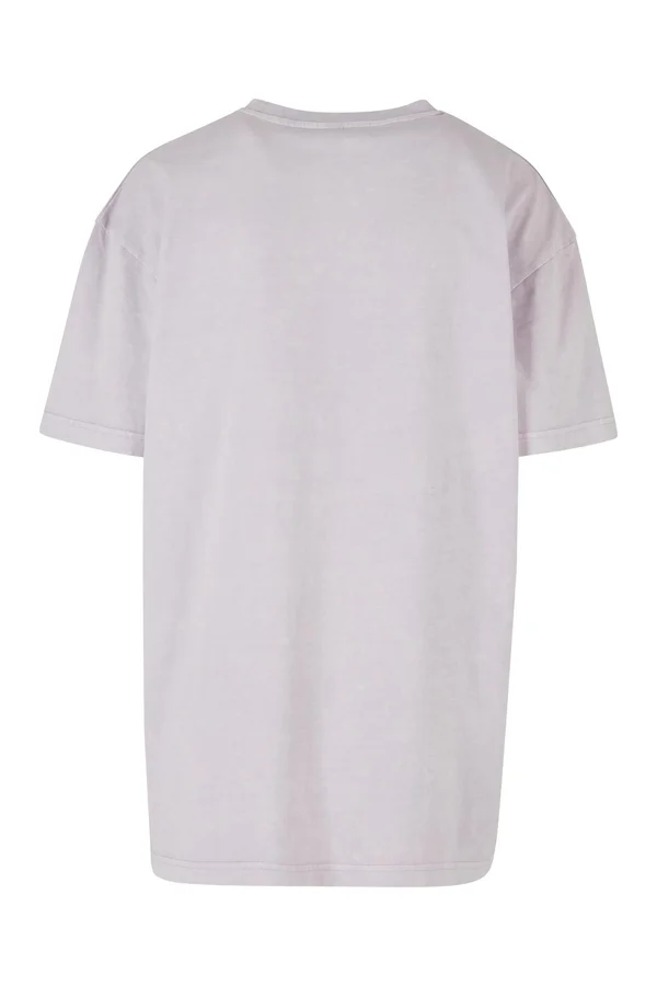 Ladies Oversized Acid Wash Tee Soft Lilac