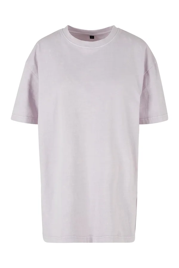Ladies Oversized Acid Wash Tee Soft Lilac