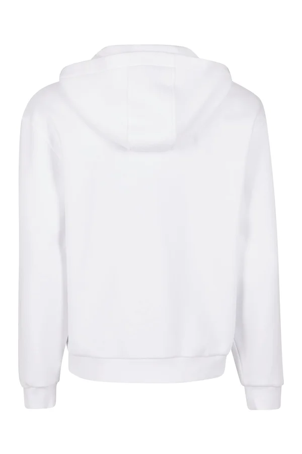 Fluffy Zip Hoody White