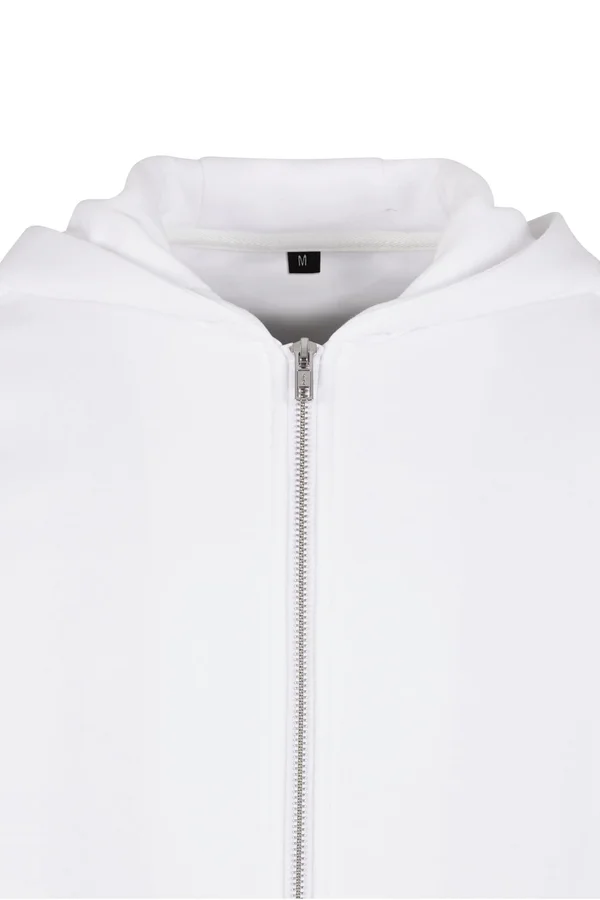 Fluffy Zip Hoody White