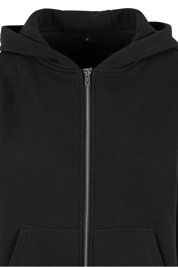 Ladies Fluffy Zip Hoody Black