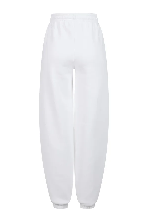 Ladies Fluffy Sweatpants White