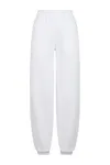 Ladies Fluffy Sweatpants White