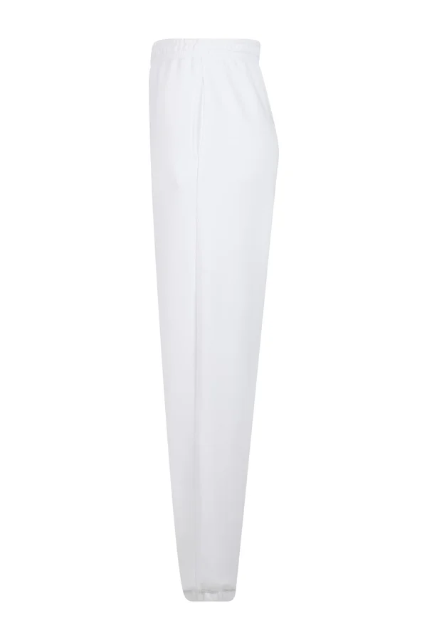 Ladies Fluffy Sweatpants White