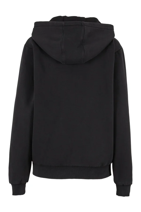 Ladies Vintage Heavy Zip Hoody Black