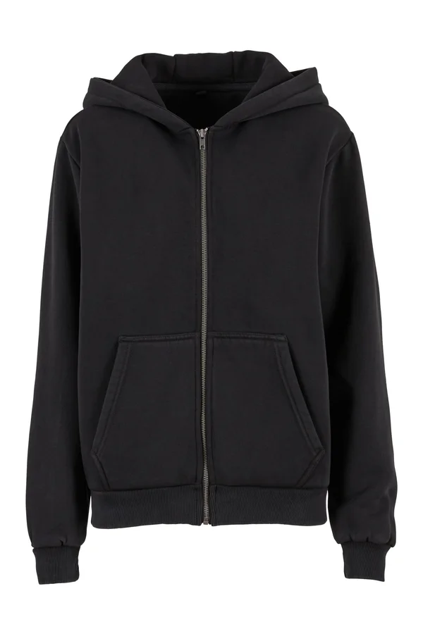 Ladies Vintage Heavy Zip Hoody Black