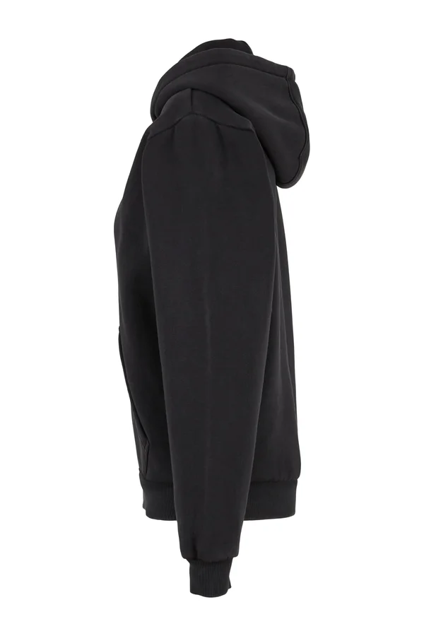 Ladies Vintage Heavy Zip Hoody Black