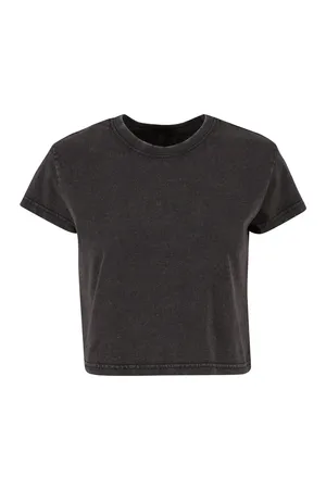 Ladies Vintage Cropped Tee Black