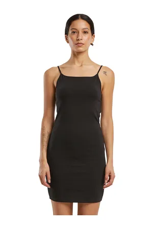 Ladies Stretch Jersey Slim Dress Black