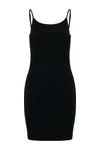 Ladies Stretch Jersey Slim Dress Black