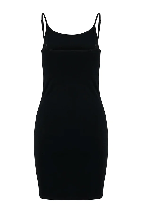 Ladies Stretch Jersey Slim Dress Black