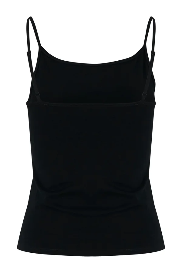 Ladies Stretch Jersey Short Slim Top Black
