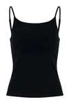 Ladies Stretch Jersey Short Slim Top Black