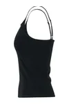 Ladies Stretch Jersey Short Slim Top Black