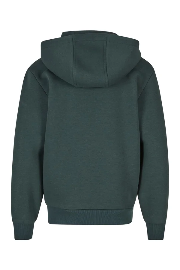 Kids Fluffy Zip Hoody Bottle Green