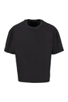 Vintage Cropped Heavy Oversize Tee Black
