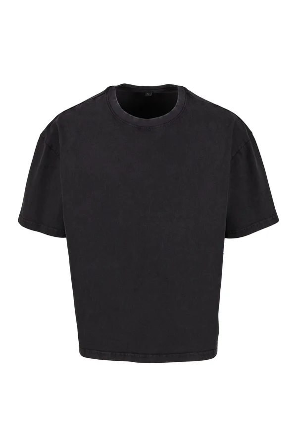 Vintage Cropped Heavy Oversize Tee Black