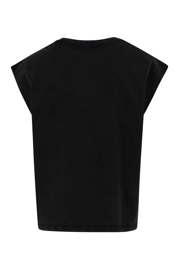 Vintage Cropped Heavy Sleeveless Tee Black
