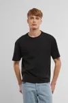 Cropped Oversized Tee Black