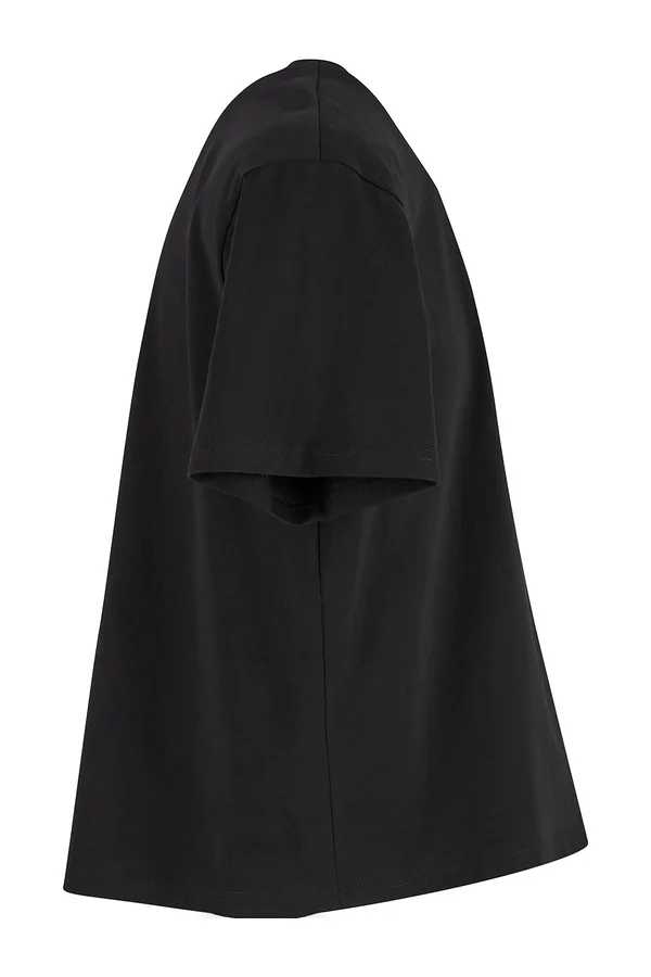 Cropped Oversized Tee Black