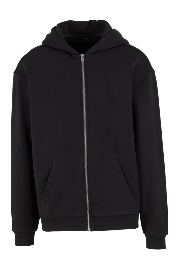 Loose Fit Zip Hoody Black