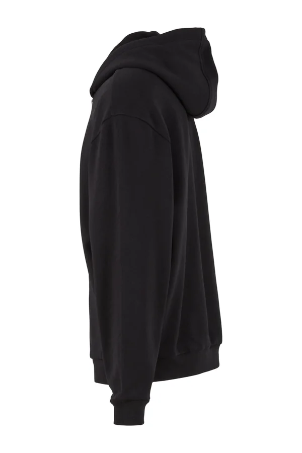 Loose Fit Zip Hoody Black