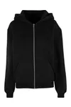Ladies Loose Fit Zip Hoody Black