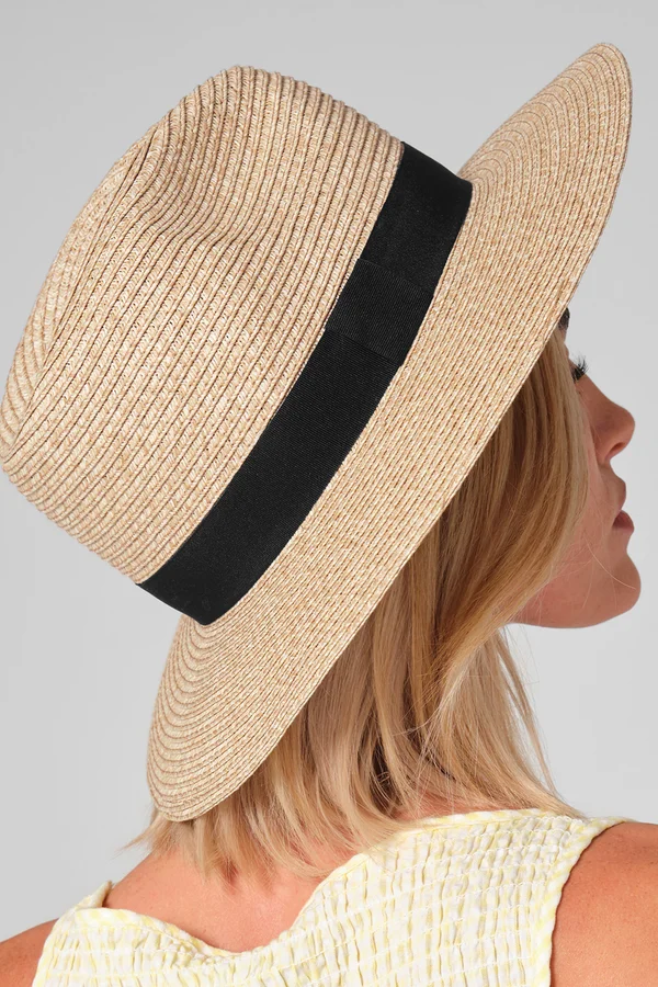Straw Fedora Natural / Black