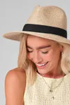 Straw Fedora Natural / Black