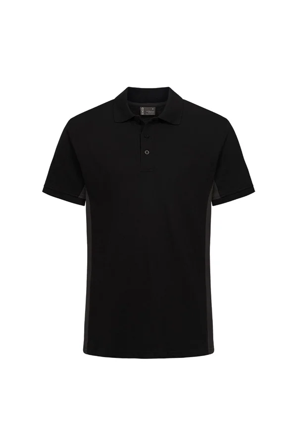 Unisex Contrast Polo Black / Charcoal (Solid)