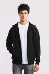 Unisex Heavy Hoodie Jacket Black
