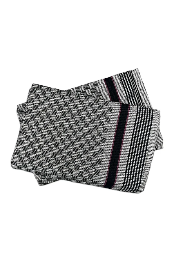 Grubentuch (10er Pack) Black-Grey Check