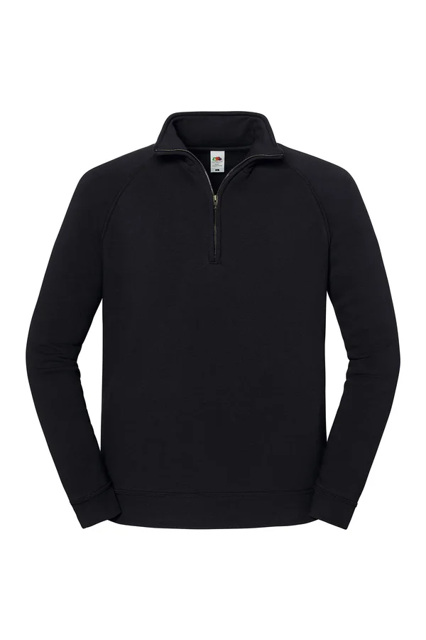 Iconic Premium Zip Neck Sweat Black