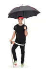 AC-Midsize-Stockschirm FARE® Seam Black / Red