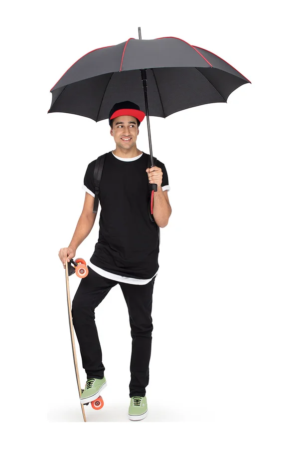 AC-Midsize-Stockschirm FARE® Seam Black / Red
