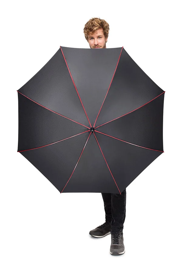 AC-Midsize-Stockschirm FARE® Seam Black / Red
