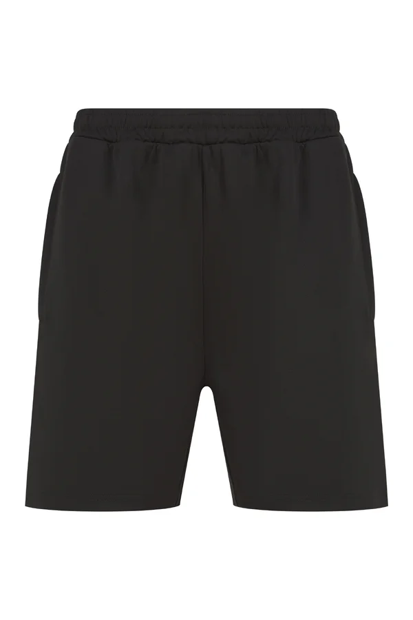 Kids Knitted Shorts with Zip Pockets Black