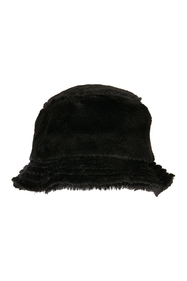 Fake Fur Bucket Hat Black