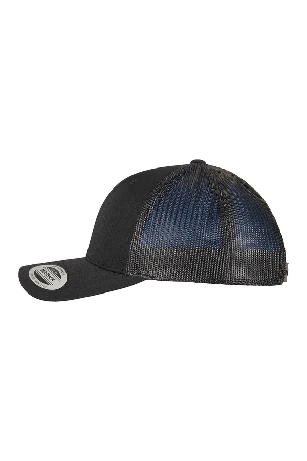 Trucker Recycled Polyester Fabric Cap Black