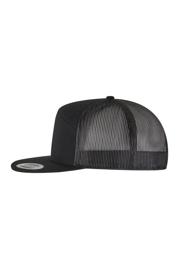 7 Panel Classic Trucker Cap Black / Black