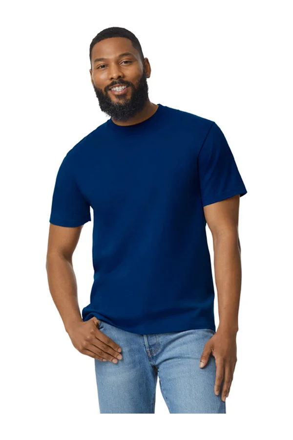 Softstyle Midweight Adult No Label Enzyme Wash T-Shirt Navy